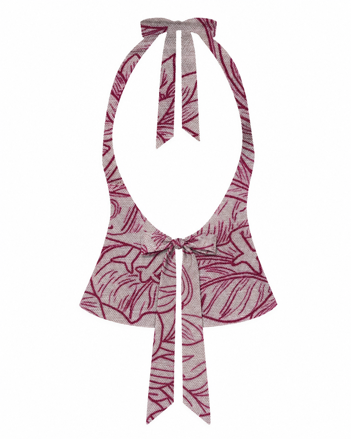 Bellona Natural Print Top Almond Milk & Fuchsia Jungle open back with high edge waist bow