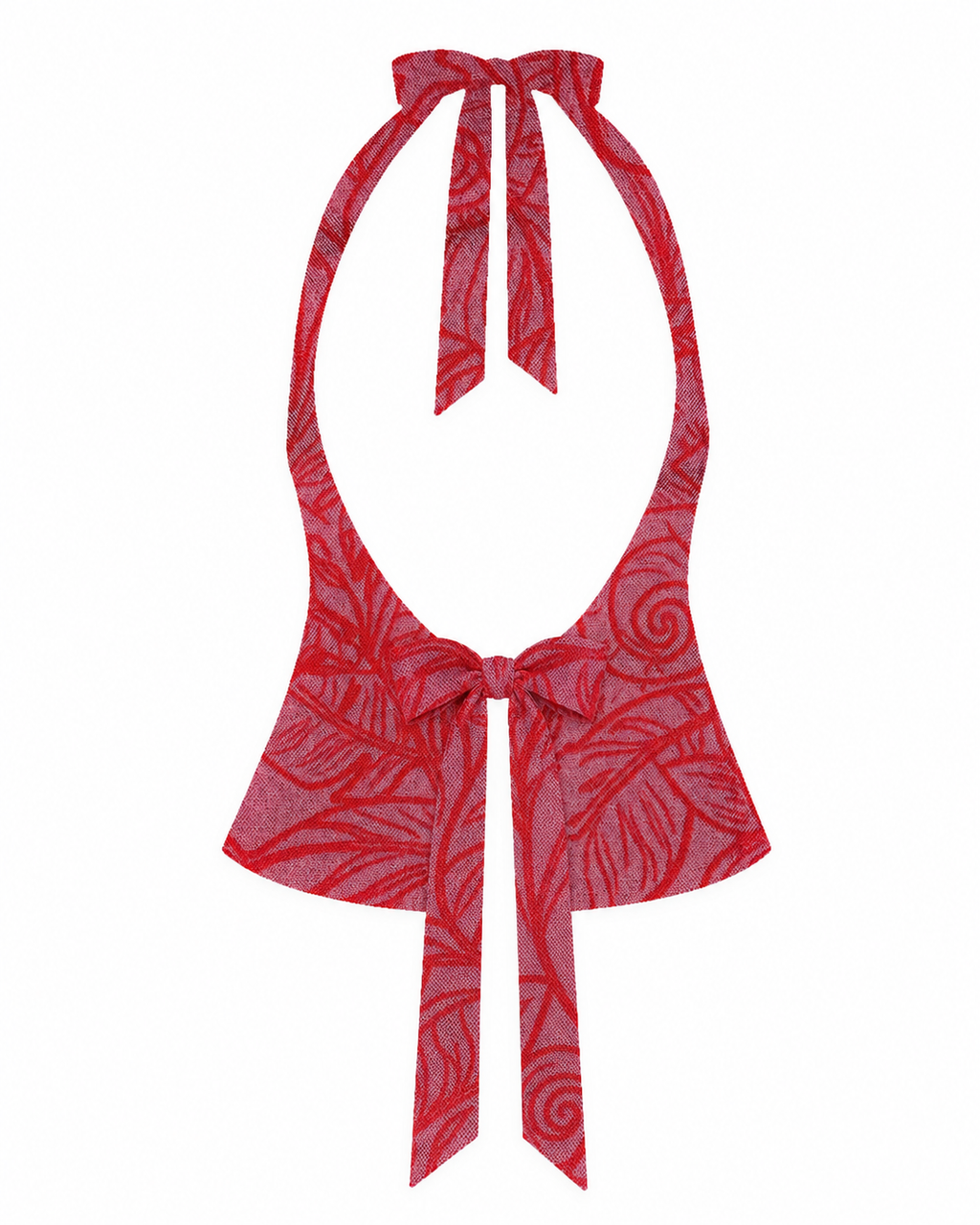 Bellona Natural Print Top Ancient Pink & Red Jungle open back with high edge waist bow