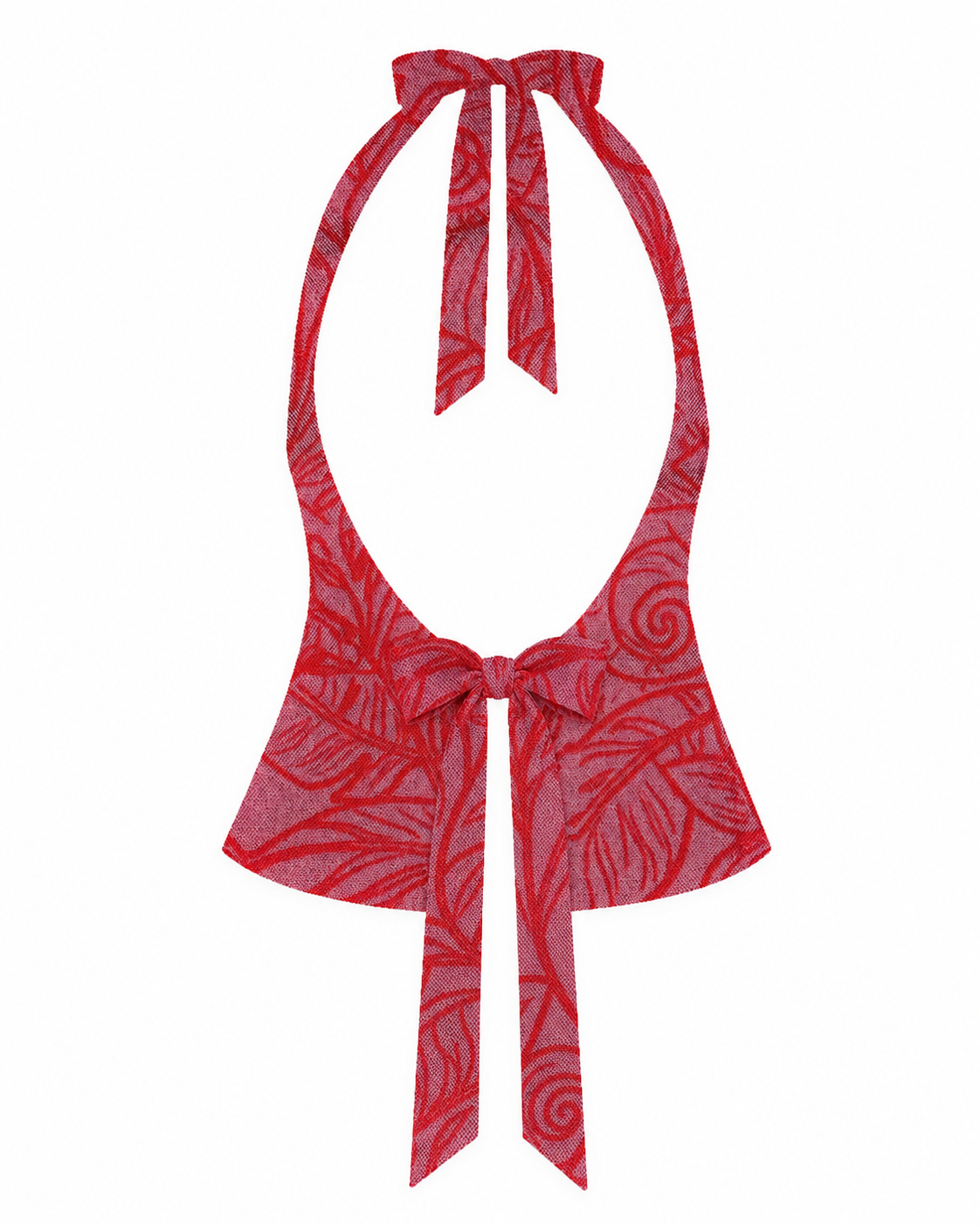 Bellona Natural Print Top Ancient Pink & Red Jungle open back with high edge waist bow