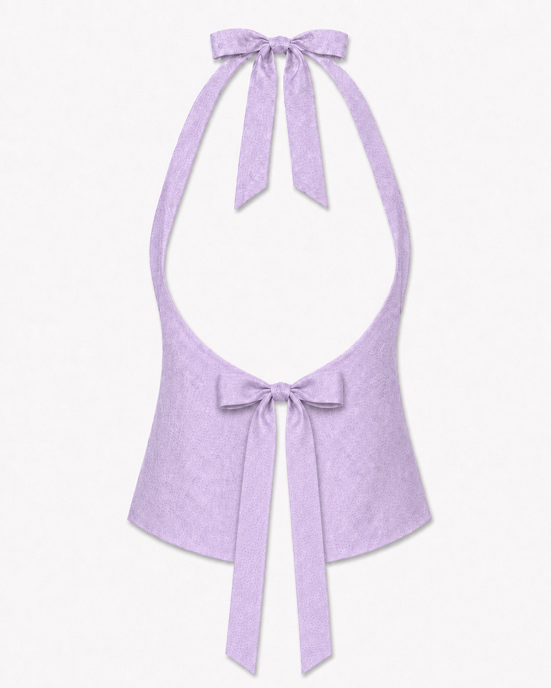 Bellona Silk Shantung Top Lavender Shimmer open back with high edge waist bow