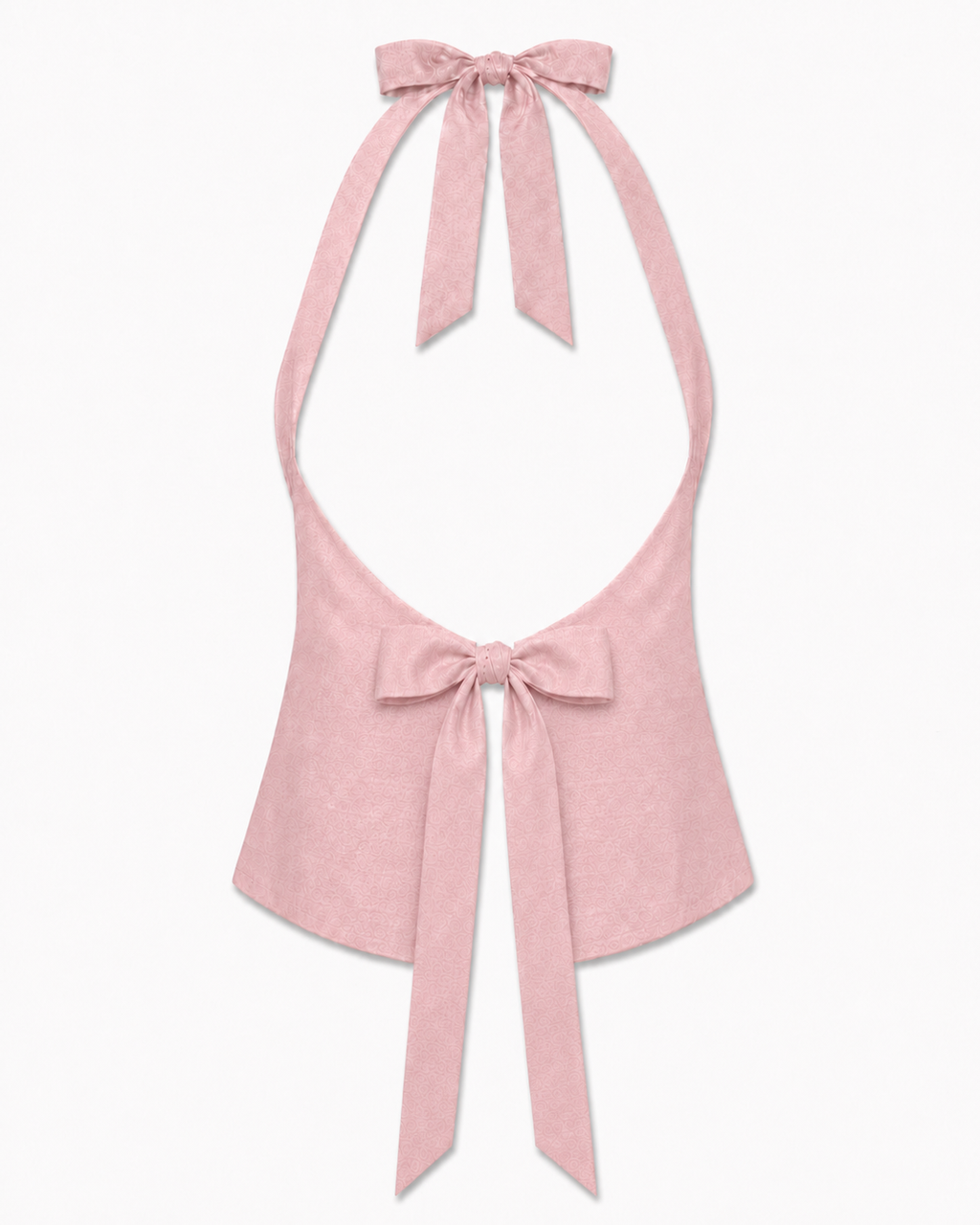 Bellona Silk Shantung Top Pastel Pink open back with high edge waist bow
