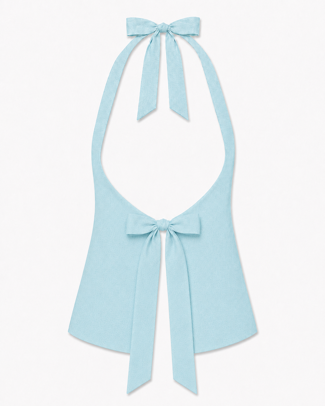 Bellona Silk Shantung Top Powder Blue open back with high edge waist bow