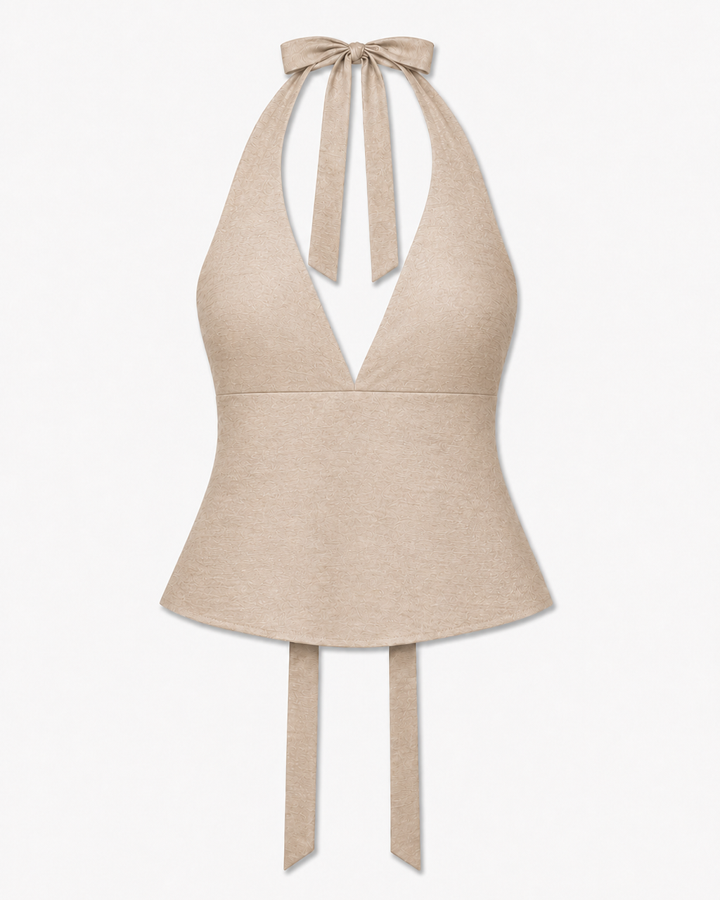 Bellona silk shantung top Champagne Shimmer front clean V neckline