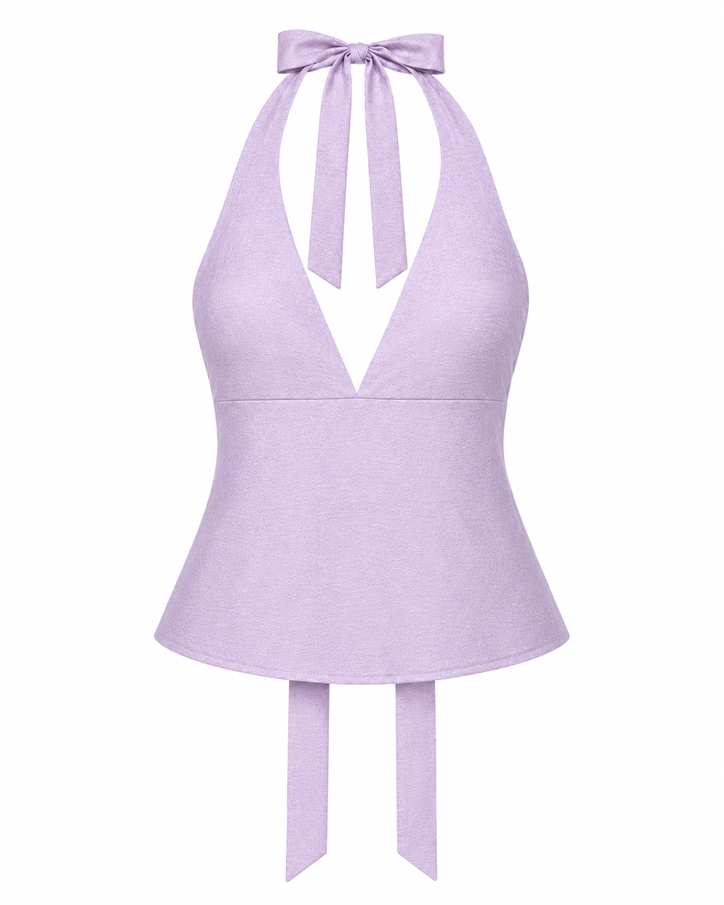 Bellona silk shantung top Lavender Shimmer front clean V neckline