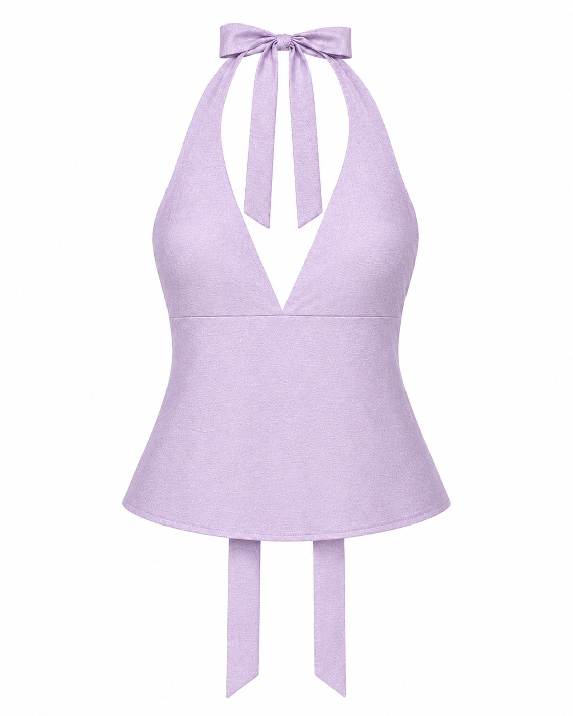 Bellona silk shantung top Lavender Shimmer front clean V neckline